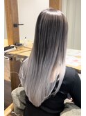 バレイヤージュグレージュハイライトダブルカラーケアブリーチ