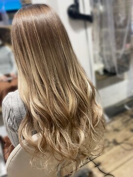 【専門店】ブリーチなしハイライトバレイヤージュグラデーション