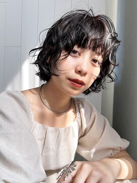 アルバム 池袋(ALBUM) ショートくびれミディボブグレージュ暗めカラー_F41039