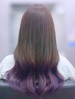 ジエクトクイン(The Ect Q'n) 裾カラー/エンドカラー/グラデーションカラースモーキーパープル