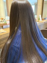 フローリッシュ(flourish)&nbsp;サラ艶ストレート×高発色ブルーのインナーカラー