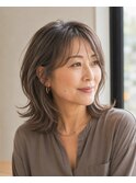 白髪ぼかし脱白髪染め似合わせショートボブ40代50代60代