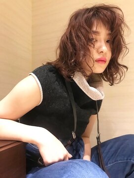 エムスラッシュ みなとみらい馬車道店(M SLASH) M.SLASH馬車道/抜け感ルーズヘアウルフパーマ/ラベンダーピンク