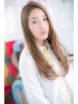 ミック 日暮里店(miq) ミルクティーブラウン★艶カラー小顔レイヤーロングb1