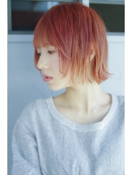 ノノリリ(NONORIRI) 大人切りっぱなしハイトーンブリーチダブルカラーチェリーレッド