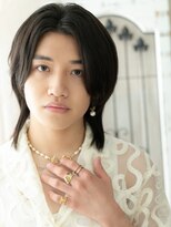 モッズヘアメン 札幌月寒店(mod's hair men)&nbsp;アッシュブラックでナチュラルなミディアムウルフk札幌月寒