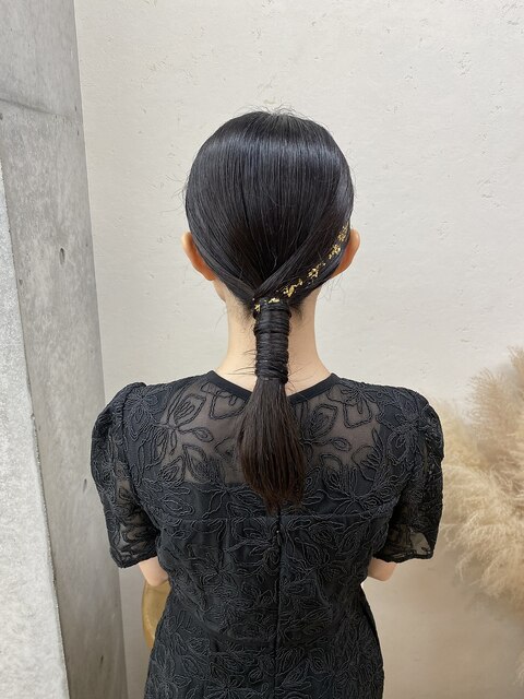 箔付きタイトヘアアレンジ/大宮東口タイトヘアアレンジ