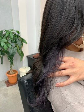 クローズ(cross-z) バイカラー_インナーイ紫_セクションカラー_ツートンカラー