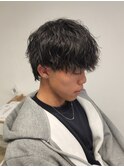メンズマッシュウルフツイストスパイラルパーマ群馬高崎眉毛