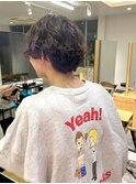 しっかりカールのショートパーマ