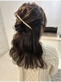 ハーフアップお団子