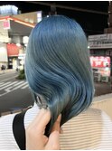 【Vicky指名】アイスブルーケアブリーチシアンカラー水色