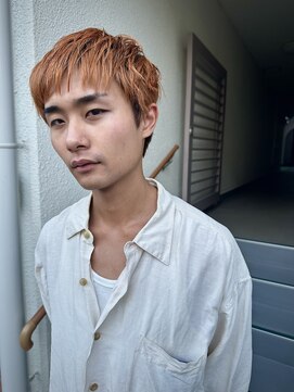 イロ(IRO) メンズ ブリーチカラー オレンジショート