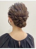結婚式お呼ばれ編みおろし／ヘアセット/編み込み/アレンジ
