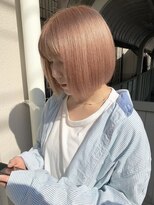 ミリ(mm)&nbsp;丸みボブ ハイトーン ベージュ カラー 韓国 髪質改善 仙台