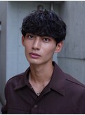 渋谷スパイキーショートパーマビジネスヘアフェード刈り上げ短髪