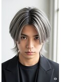 バレイヤージュシルバーカラーグレーカラー