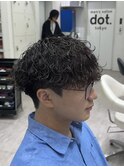 刈り上げマッシュ×波巻きパーマ