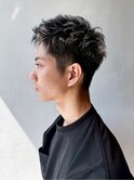 ブルーブラック刈り上げセンターパートサーフカール_ba559741