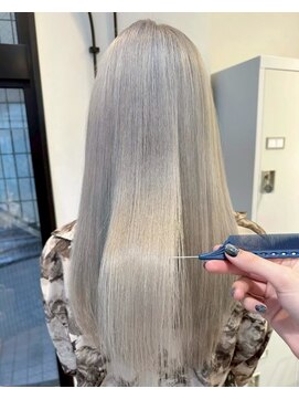 ハイトーングレー/髪質改善/ロング