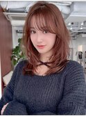 《Agu hair》暖色くびレイヤーミディ×numberA.ベースケアミルク
