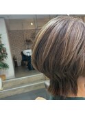 ハイライトと白髪ぼかし