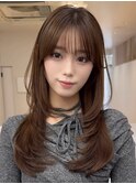 顔まわり顔周り前髪カットミディアムレイヤーロングレイヤー