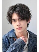 ネイビー(NAVY) ラフな束感で色気を出す ニュアンスウルフ