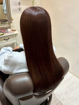 コルテ 倉敷西阿知店(CoRte.) 王道美髪ストレート/上品暖色系カラー/チェリーレッド/美髪矯正