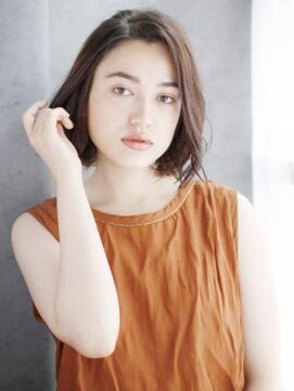 ヘアメイク ナル(hair make nalu) 爽やかアップバングのニュアンスカールボブ