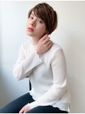 【yuka】シンプルブラウンショート20代30代40代