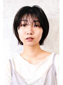 外ハネ切りっぱなしボブ