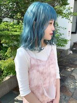 ラパンセ ブルー(LA PENSEE BLEU)&nbsp;【LA PENSEE】くすみブルー 恐竜カラー ボブ　韓国 アニメカラー