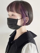【morio原宿】コンパクトボブ　インナーカラー　パープル