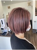 大人可愛いハイライトショートボブラベンダーピンクバイオレット