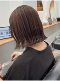 切りっぱなしボブ/大人かわいい/こなれミディ/地毛風カラー/34