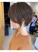 透明感ショート×サンドベージュ