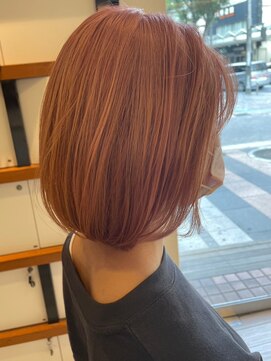 クラップス 横須賀中央店(CLAPS) ピンクベージュ丸みショートボブマッシュショートくびれショート