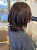 ピンクバイオレット暗めカラーまるみあるくびれヘア梅ヶ丘美容室