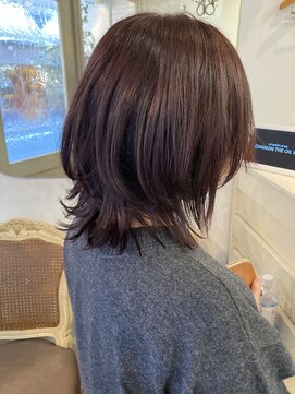 シェノン(CHAINON) ピンクバイオレット暗めカラーまるみあるくびれヘア梅ヶ丘美容室