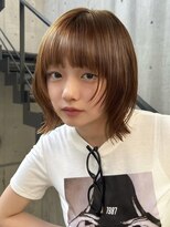 ノイ(noi) 顔周りレイヤーカットグレージュカラーくびれボブベージュカラー