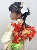 横浜駅七五三着付けヘアアレンジヘアセット7歳編みおろし