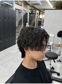 センターパートシャドーパーマ