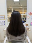 艶と柔らかさ続く美髪セミロング【橋本/髪質改善/白髪染め】
