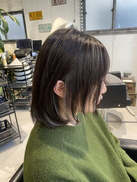 美容室カードル 新小岩店(Cadre) 【20代・30代・40代】耳掛けボブ/白髪ぼかしハイライトカラー