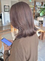 ビーチ(BEACH)&nbsp;ブリーチなしラベンダーダスティピンクベージュ外ハネミディアム