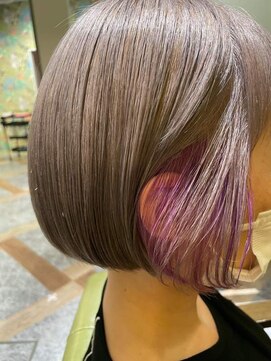 ムーン(moon) #ハッシュカット#フルバング#似合わせカット#レッドブラウン