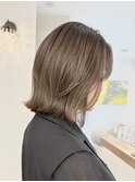 結べるレイヤーボブ 外はねボブ 結べるボブ ベージュカラー