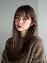 ワット 新宿店&nbsp;【透明感カラー】抜け感シースルーバング×ストレート