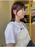 〈浅草 半個室〉お顔周りカット×ピンクブラウン